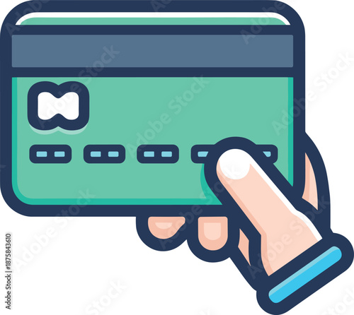 クレジットカードを持つ手のイラスト