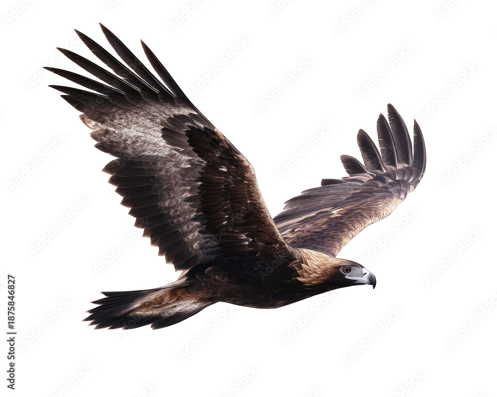 Fototapeta premium Wedge Tailed Eagle Flying with Wings Spread