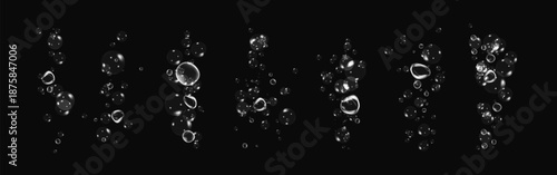 Transparent drops and soap bubbles create a vector texture for sea, aquarium, or fresh design concepts.