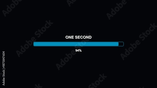 Wallpaper Mural Stylish modern progress bar animation with vibrant colors showing one second completion at 100 percent Torontodigital.ca