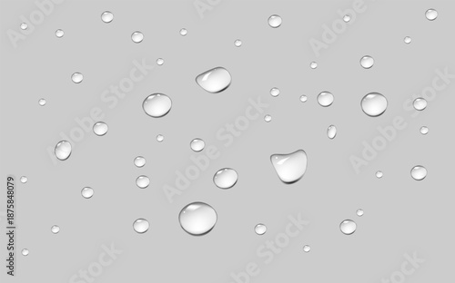 Rain transparent drops flow down the glass.