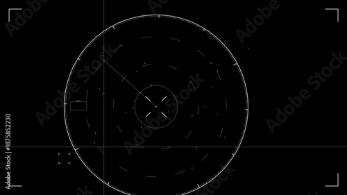 Hud elements animation for web designers and sci-fi video projects with circular motion and dynamic lines in a dark background setting