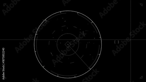 Hud elements animation for web designer and sci-fi video cutter showcasing movement and patterns on a black background