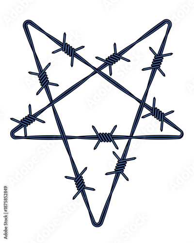 Barbed wire pentagram