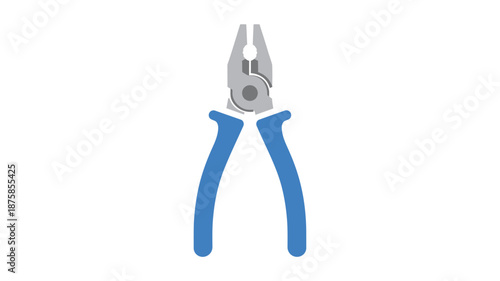 A simple illustration of a pair of combination pliers with blue insulated handles