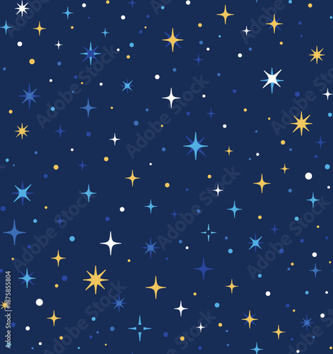 Snowy Night Tales seamless pattern