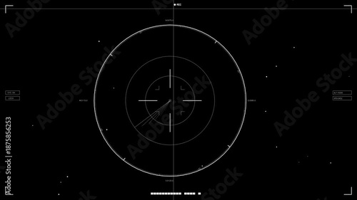 Animated hud elements for web designers and sci-fi video creators featuring radar display and control interface