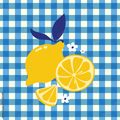 Cute yellow vector lemon illustartion