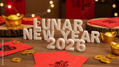 Lunar New Year 2026 Celebration with Traditional Decorations.