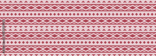 Seamless Geometric Pattern with Decorative Bands and Repeating Motifs