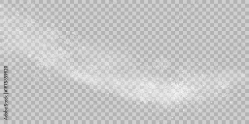 Light abstract glowing bokeh highlights. Light bokeh effect isolated on transparent background. The Christmas background shines from the dust.