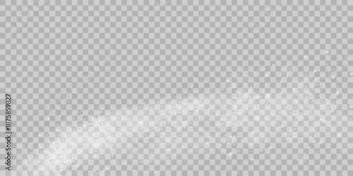 Light abstract glowing bokeh highlights. Light bokeh effect isolated on transparent background. The Christmas background shines from the dust.