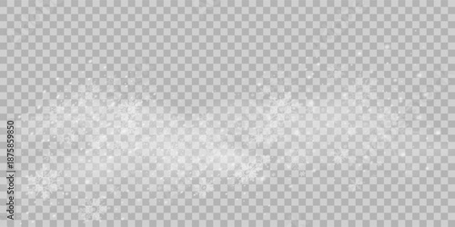 Light abstract glowing bokeh highlights. Light bokeh effect isolated on transparent background. The Christmas background shines from the dust.