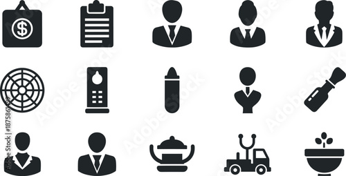 Business professionals using various technology and equipment in a corporate environment