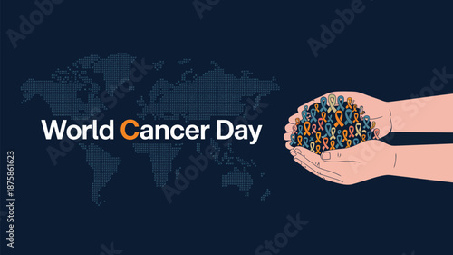 Celebrating world cancer day Vector