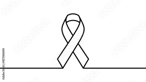 White ribbon awareness symbol Vector