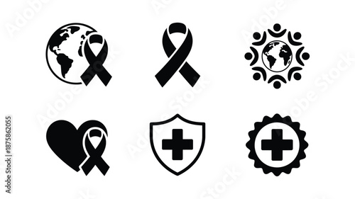 Global health awareness symbols Vector