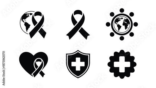 Global health awareness symbols Vector