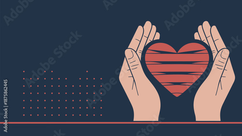 Hands holding a heart Vector