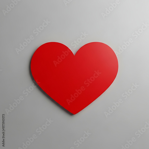 Wallpaper Mural Paper Heart on Neutral Background – Flat Lighting, No Shadow, Abstract Symbol Style, Clean Commercial Stock Photo Torontodigital.ca