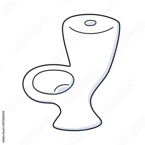 Toilet bowl illustration isolated cartoon vector