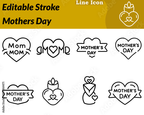 A soft elegant Mother’s Day icon designed in a character style. Features delicate flowers hearts or a loving mother-and-child silhouette to convey care, appreciation warmth, and family love.