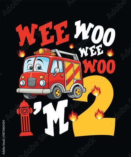 Fire truck birthday celebration