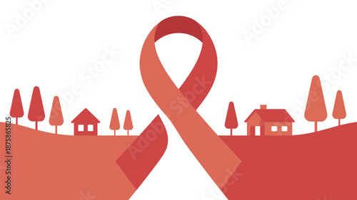 Community supports cancer awareness Vector