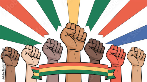 United fists in solidarity Vector