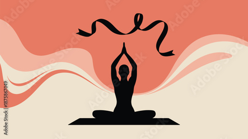 Yoga pose with serene energy Vector