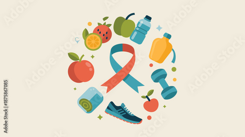 Healthy lifestyle symbols Vector