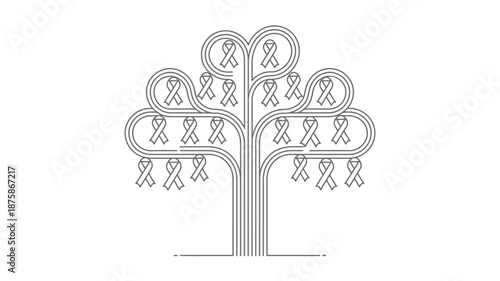 Tree of awareness ribbons Vector