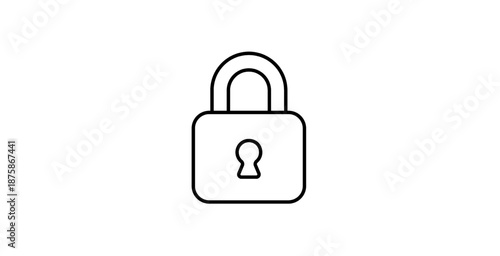 Minimal Lock Symbol For Cyber Security Data Protection And Online Privacy