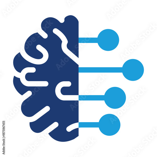 Artificial Intelligence Brain colored icon vector design good for web or mobile app