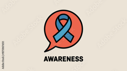 Awareness ribbon in speech bubble Vector