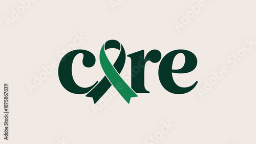 Green ribbon of care Vector