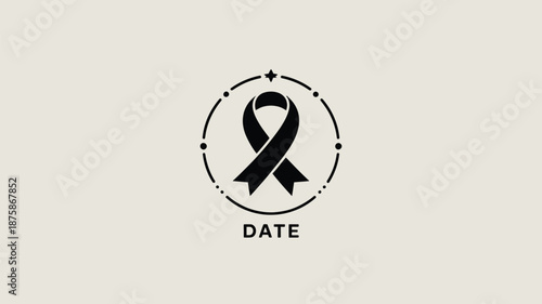 Black ribbon awareness symbol Vector