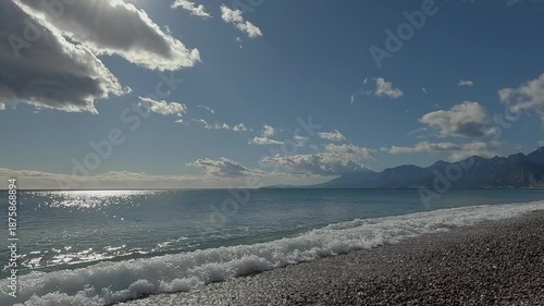 peaceful sea view at sunset