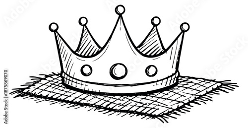 Hand drawn line art illustration of a crown depicting royalty for a celebratory design