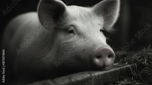 Wallpaper Mural Sleepy pig snuggling in muddy corner. Torontodigital.ca