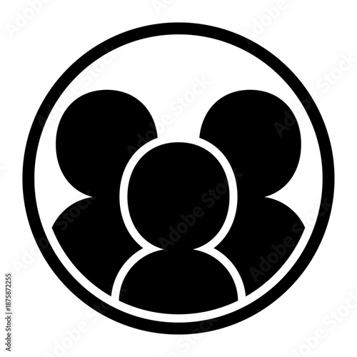 三人の人物の円形アイコン