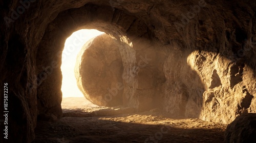 Wallpaper Mural Empty tomb entrance with stone rolled away Torontodigital.ca