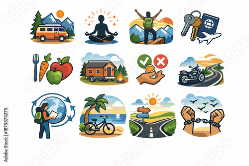 Content creation and media production icon set