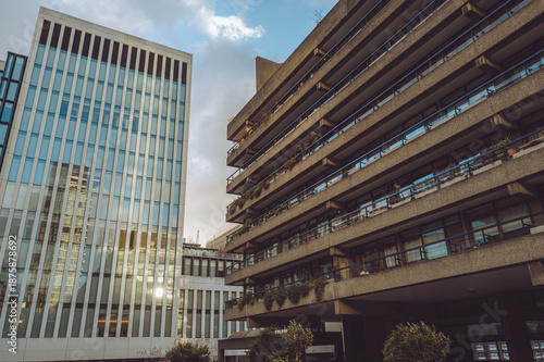 Canvastavla London, United Kingdom - December 24 2025 Brutalist architecture of the Barbica