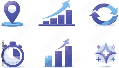 Self-Growth Journey Graphic. Self-growth journey infographic-style scene communicating development progress, six symbolic objects