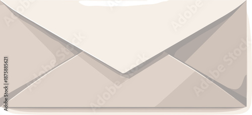 Modern Envelope Design. Stylized envelope with precise geometric folds and modern proportions, modern flat vector illustration