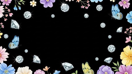 floral background with butterflies