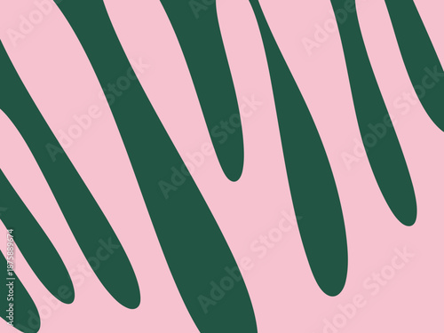 Minimalist Wavy Shapes Banner Background. Abstract Modern Design Template in Pink and Geen