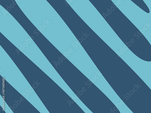 Vibrant Flowing Abstract Banner Background in Blue Tones. Abstract Shapes Retro Style with Wavy Fluid Dynamic Shapes in Horizontal