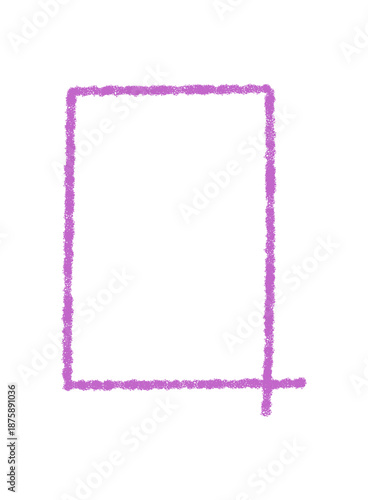 Chalk rectangle quote box with pastel contour frame. Box design as a textbox in soft chalk border, perfect for quote or pastel background, elegant frame for creative graphic context.